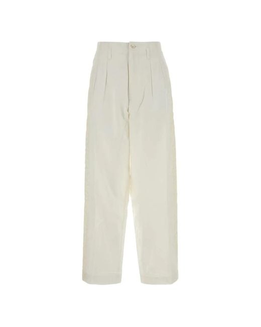 Bode White Closerie Murray Embroidered-Trim Trousers