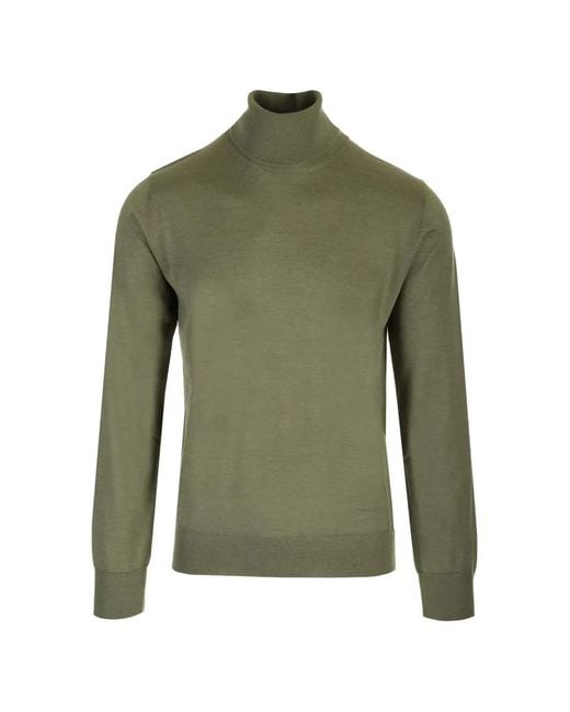 Al Duca D'aosta Green Ribbed-Trim Roll-Neck Jumper for men