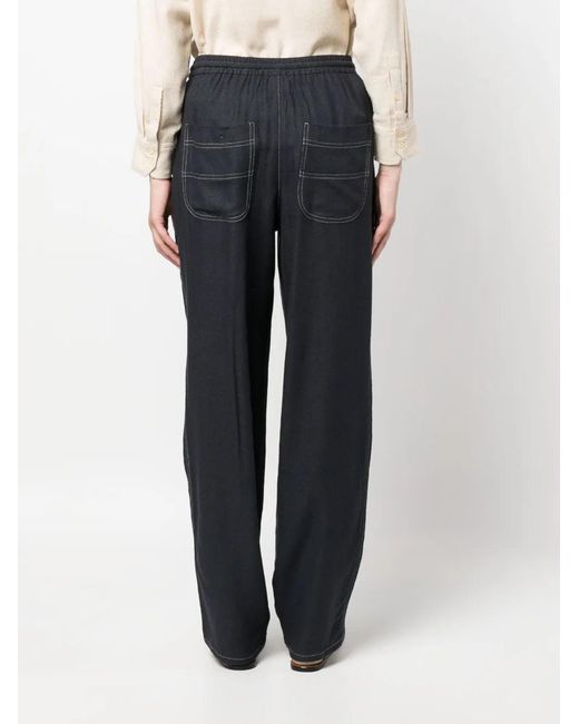 Isabel Marant Blue Viamao Silk Trousers