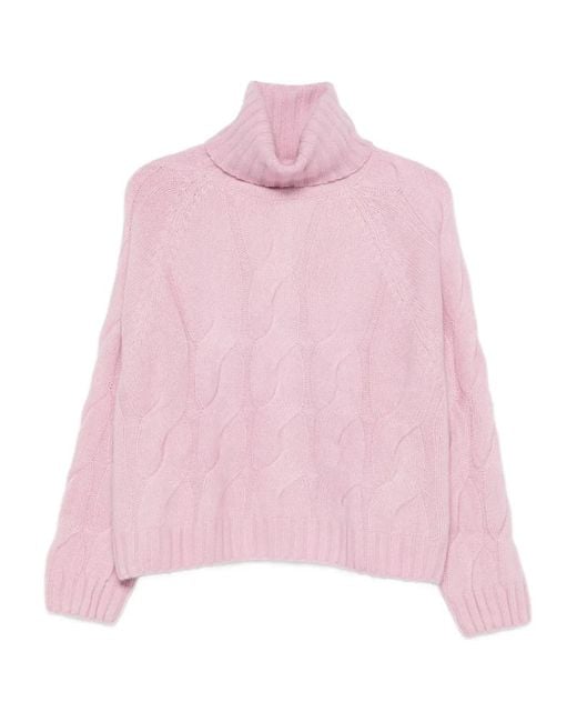Maglione A Collo Alto di Allude in Pink