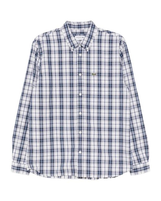 メンズ Lacoste チェック シャツ Blue