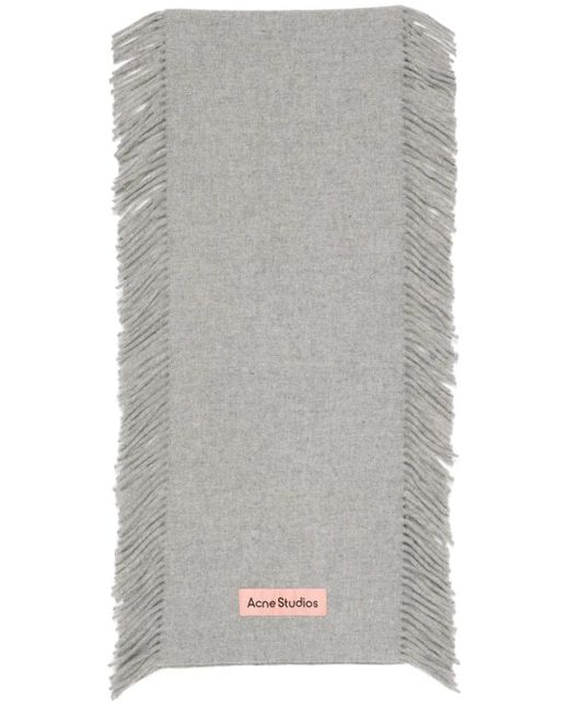 Acne Gray Schal Mit Fransen