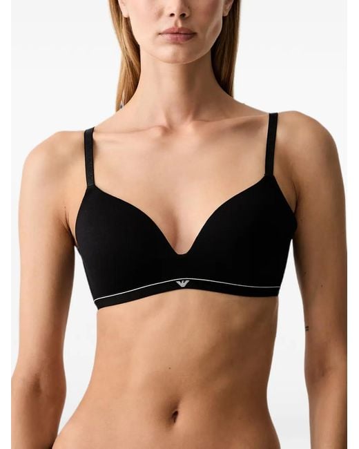 Emporio Armani Black Padded Triangle Bra