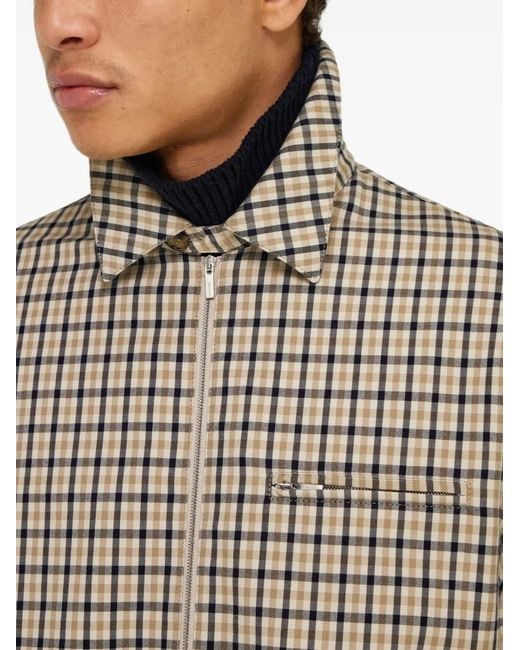 Ferragamo White Check Bomber Jacket for men