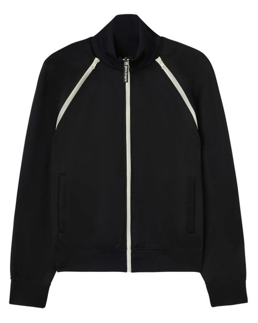 Palm Angels Black Contrast-Trim Track Jacket for men