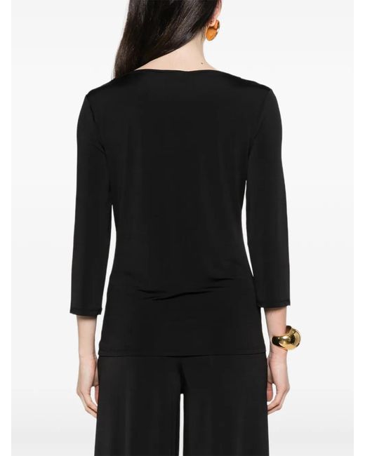 Marella Black Euro Round-Neck Top