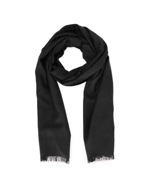 Sciarpa Con Frange di Isaia in Black da Uomo