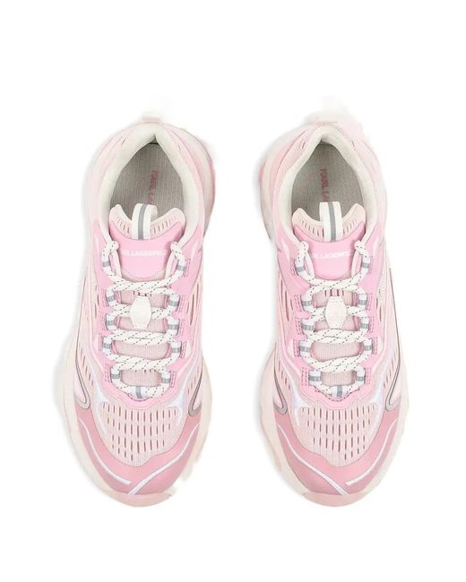 Karl Lagerfeld Pink Blaze Perforated Lace-Up Sneakers