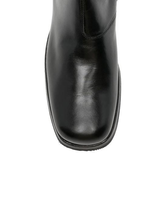 Eraldo Black Side-Zip Leather Boots for men