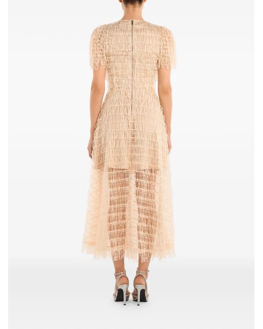 POST MERIDIEM White Round-Neck Midi Dress