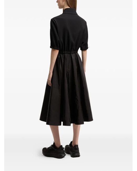 Moncler Black Logo Patch Midi Dress