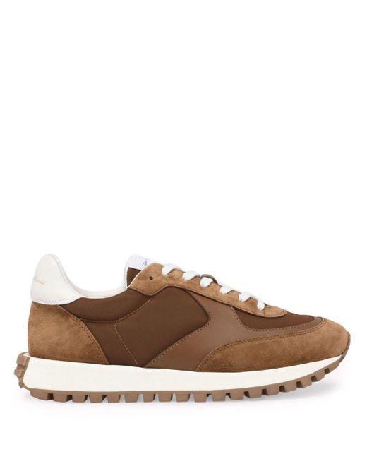Gianvito Rossi Brown Gravel Panelled Sneakers