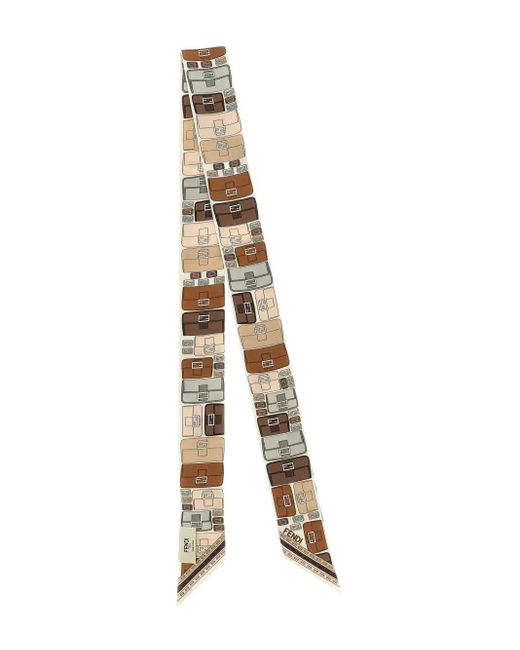 【FENDI】Wrappy silk narrow scarf シルク ナロー スカーフ Wrappy Silk Blue | Fendi