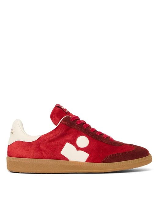 Baskets En Daim À Empiècements Isabel Marant en coloris Red
