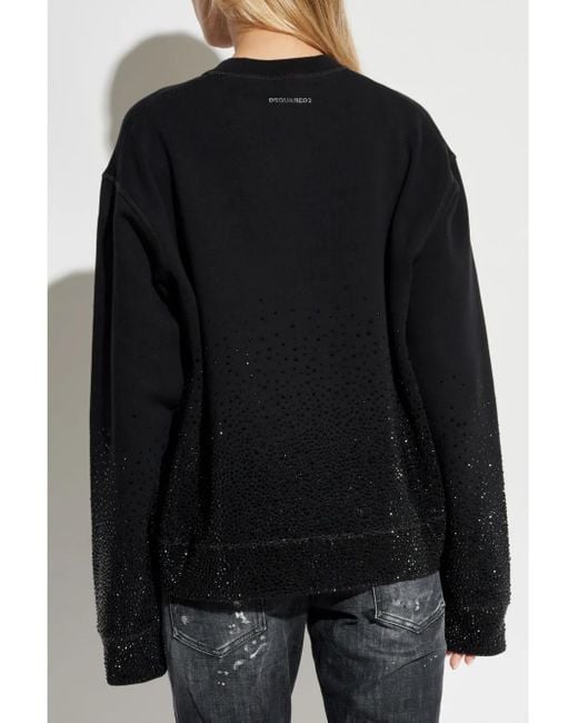 DSquared² Sweater Verfraaid Met Kristallen in het Black