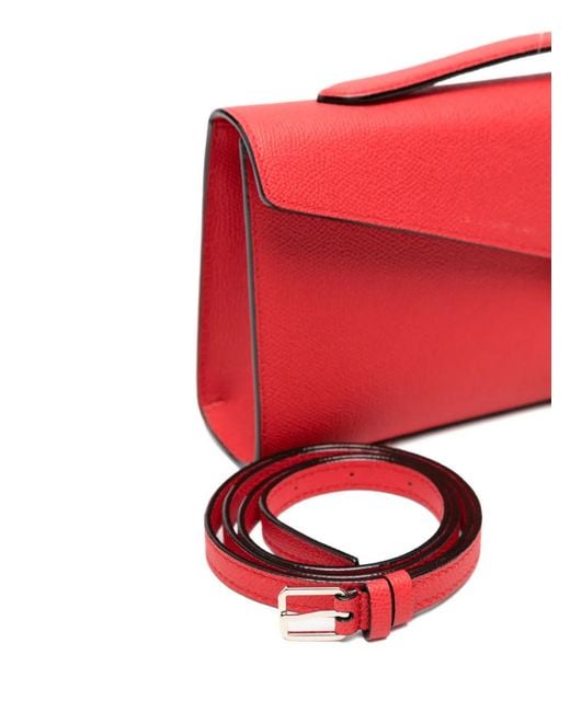 Valextra Red Iside Flap Clutch Bag