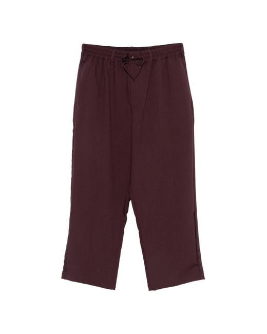 Y-3 Purple Drawstring Trousers for men