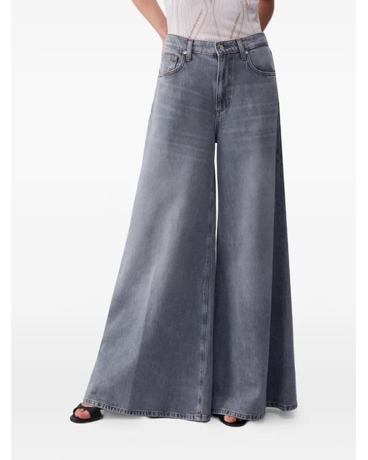 Liu Jo Gray High-Rise Flared Jeans