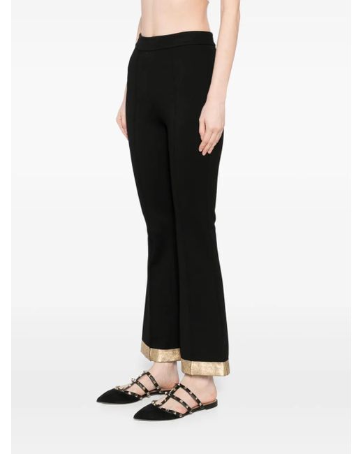 Cynthia Rowley Black Hem Flared Trousers