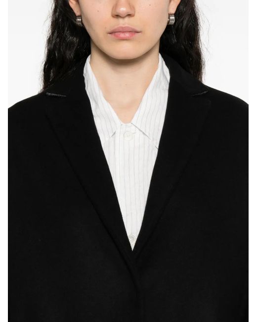 Semicouture Jas Van Scheerwolblend in het Black