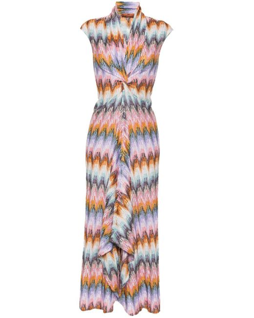 Robe longue à motif zig-zag Missoni en coloris White