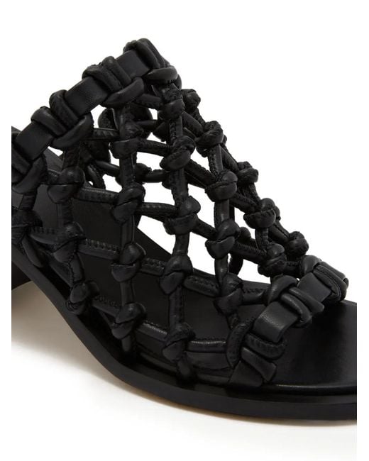 Odissi Black Nour Braided-Vamp Sandals