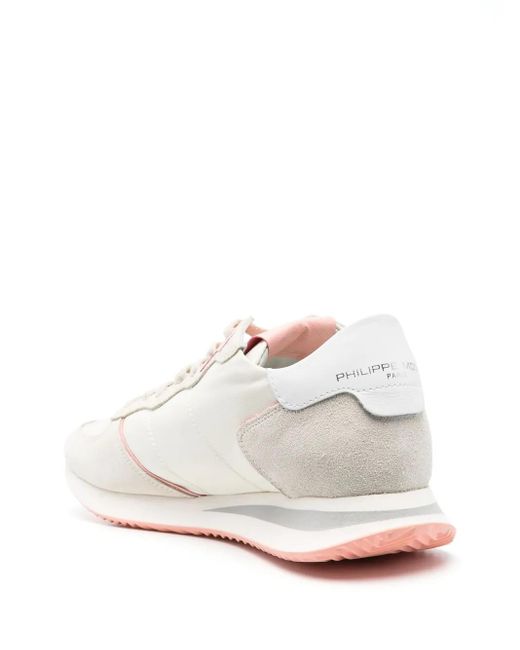 Philippe Model White Logo-Patch Sneakers
