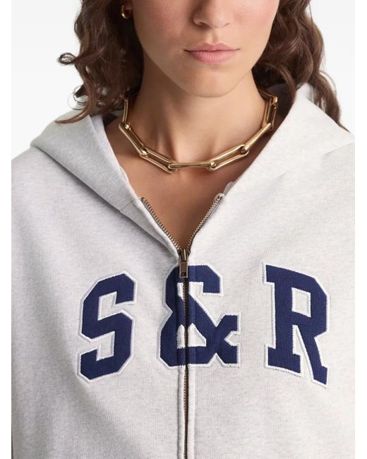 Sporty & Rich White Zip Hoodie