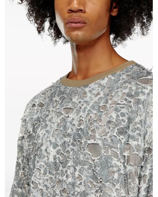 DIESEL Gray T-Boxt Distressed T-Shirt for men