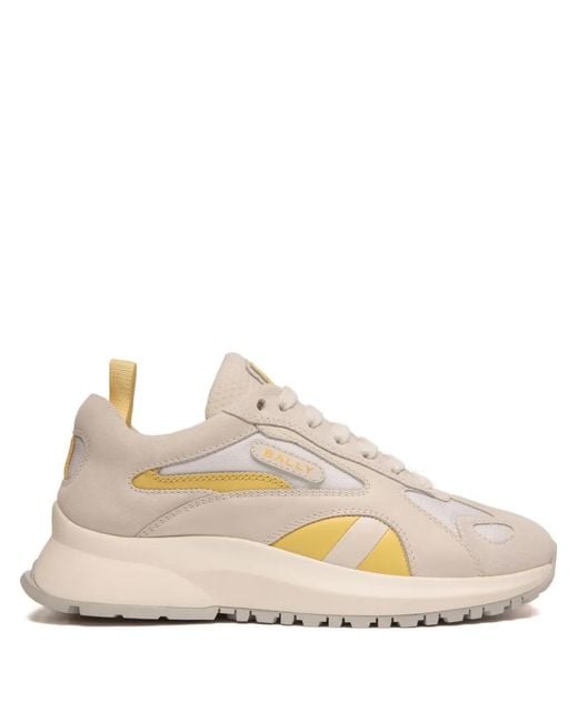 Bally Natural Lace-Up Suede Sneakers