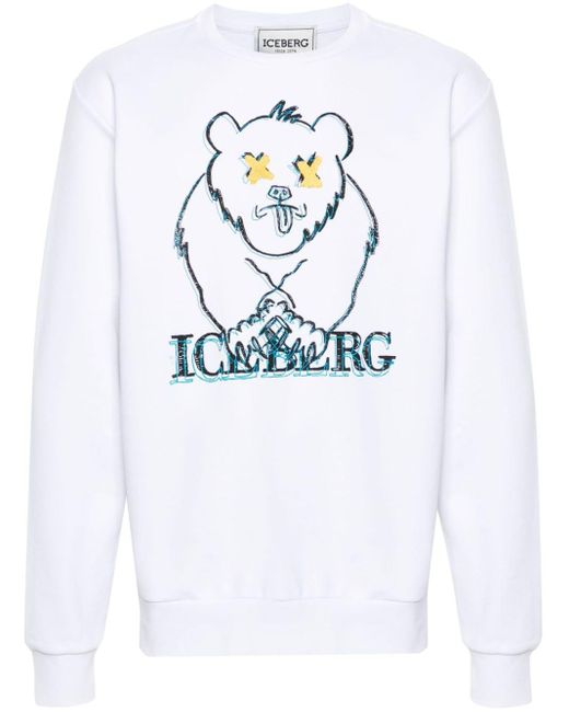 Iceberg Sweatshirt mit grafischem Print in White für Herren