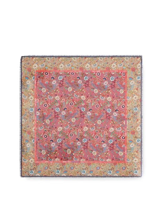 Bimba Y Lola Pink Watermelon Floral Shawl With Logo Frame