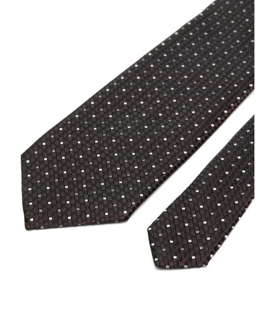 Tom Ford White Geometric-Pattern Silk Tie for men