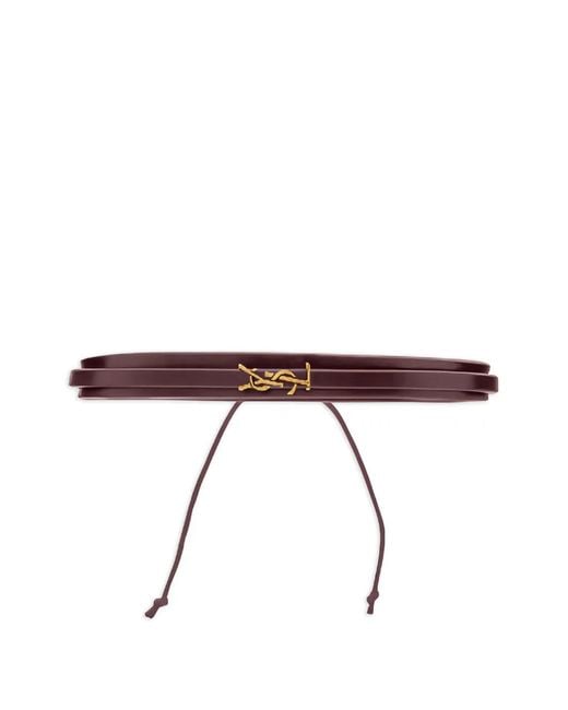 Saint Laurent Brown Cassandre String Bracelet
