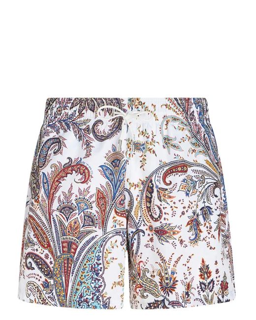 Etro Multicolor Printed Swim Trunks for men