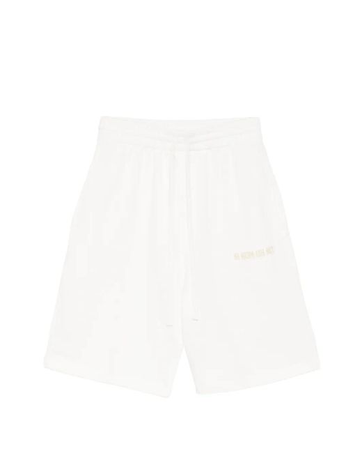 Ih Nom Uh Nit White Logo-Print Knee-Length Shorts for men
