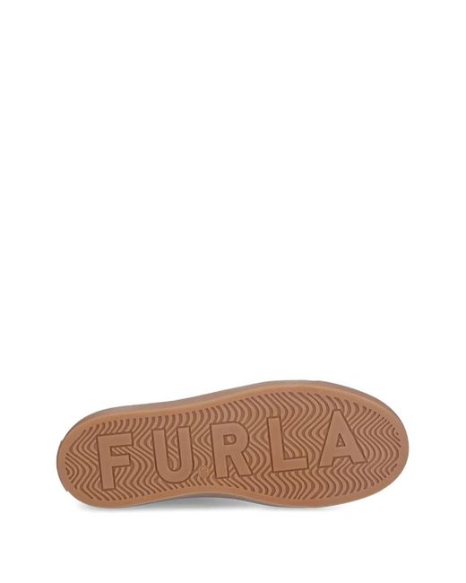 Furla Black Lace-Up Platform Sneakers
