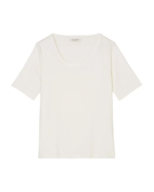 Marc O' Polo White Scoop-Neck Short-Sleeve T-Shirt