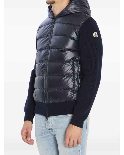 Moncler Blue Logo-Patch Padded Jacket for men