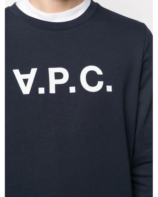 A.P.C. Sweater Met Logoprint in het Blue voor heren