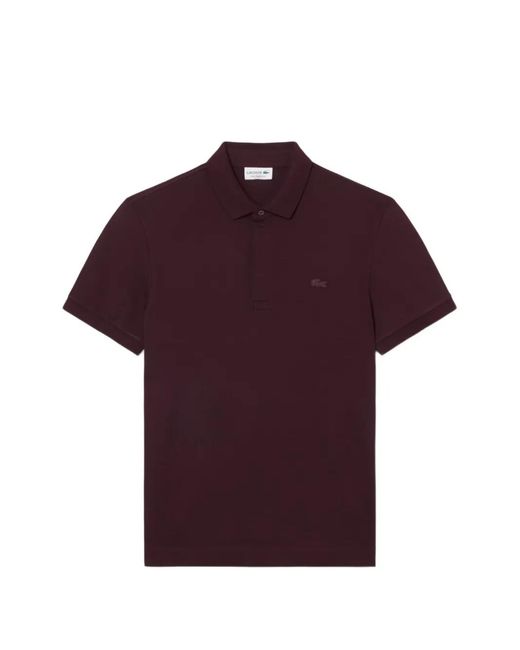Lacoste Purple Logo-Patch Polo Shirt for men