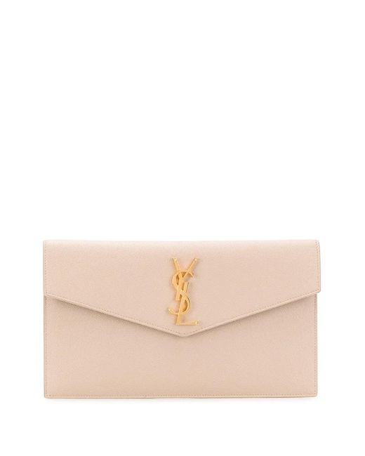 Saint Laurent Natural Uptown Envelope Clutch