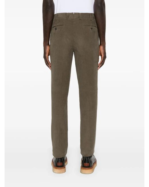 Incotex Gray Corduroy Straight-Leg Trousers for men