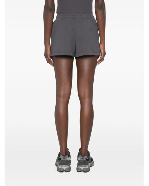 Sporty & Rich Gray Logo-Print Elasticated Shorts