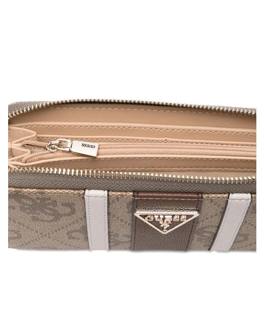 Guess Brown Monogram-Pattern Wallet