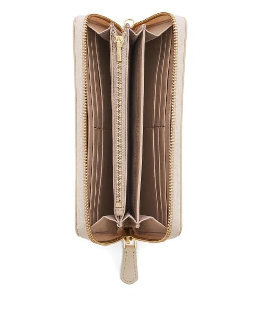 Marc Jacobs The Continental Leren Portemonnee Met Rits in het Natural