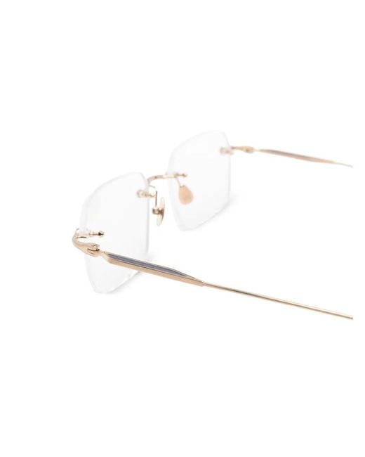Matsuda White Rimless Rectangle Glasses