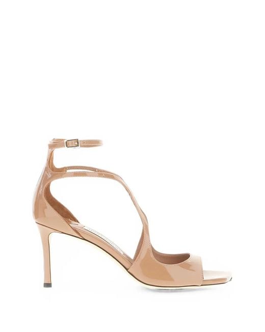 Jimmy Choo White Azia 75 Curved-Strap Sandals