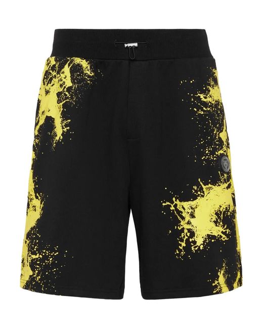 Philipp Plein Black Splash Shorts for men