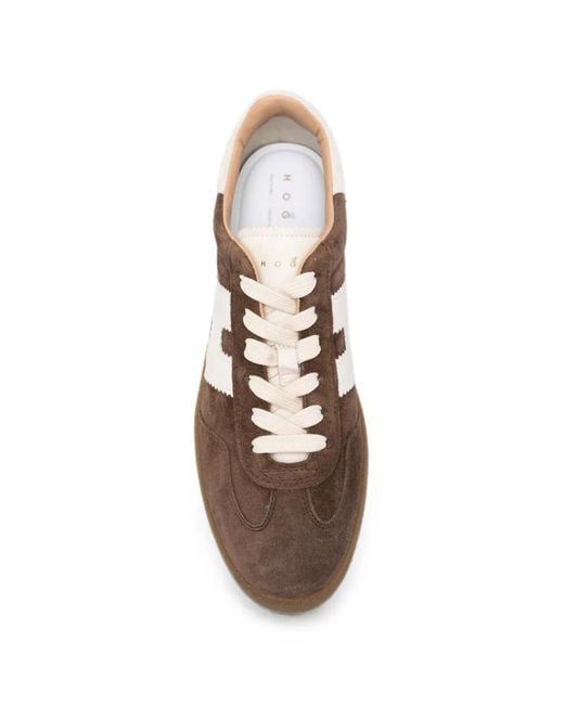 Hogan Brown H698 Logo-Patch Sneakers